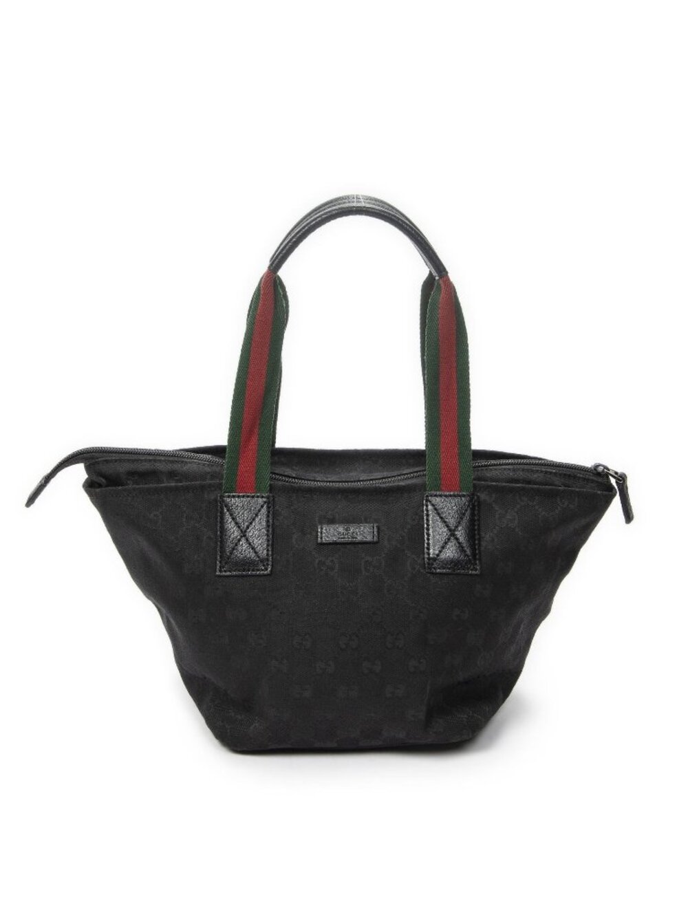 Gucci Small Web Trapeze Tote Bag Black GG Canvas
